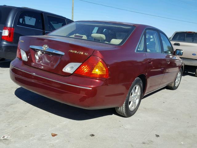 4T1BF28B1YU014689 - 2000 TOYOTA AVALON XL MAROON photo 4