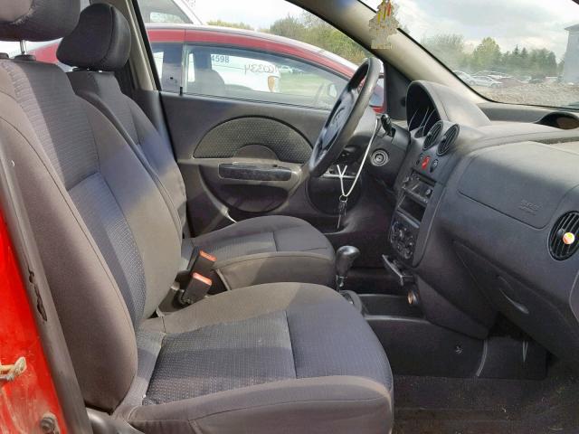 KL1TD56626B555871 - 2006 CHEVROLET AVEO BASE Qırmızı foto 5