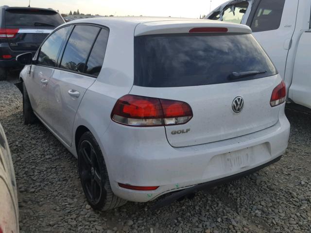 WVWDB7AJ2DW136659 - 2013 VOLKSWAGEN GOLF WHITE photo 3