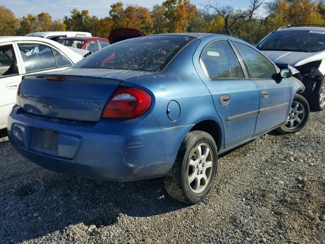 1B3ES26C53D131565 - 2003 DODGE NEON SE BLUE photo 4