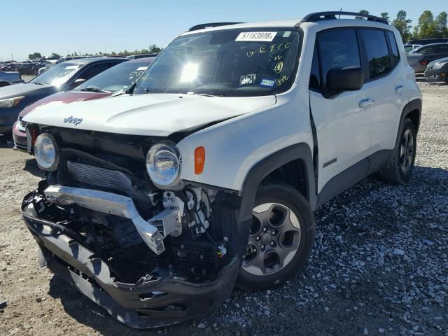ZACCJAAB4HPF83386 - 2017 JEEP RENEGADE S WHITE photo 2