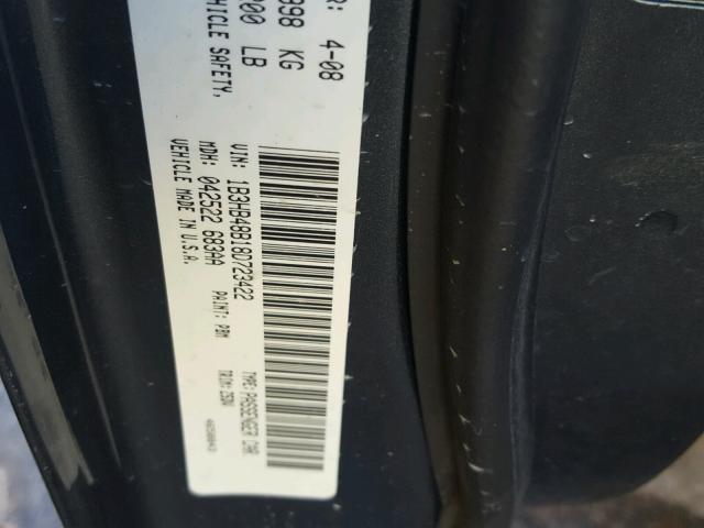 1B3HB48B18D723422 - 2008 DODGE CALIBER SX BLUE photo 10