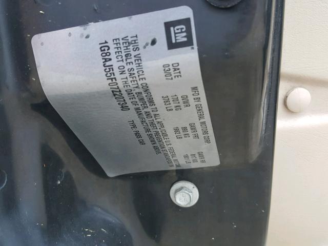 1G8AJ55F07Z207340 - 2007 SATURN ION LEVEL BLUE photo 10