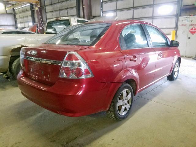 KL1TD56608B153916 - 2008 CHEVROLET AVEO BASE Қызыл фото 4