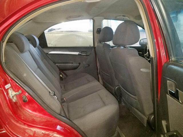 KL1TD56608B153916 - 2008 CHEVROLET AVEO BASE Қызыл фото 6