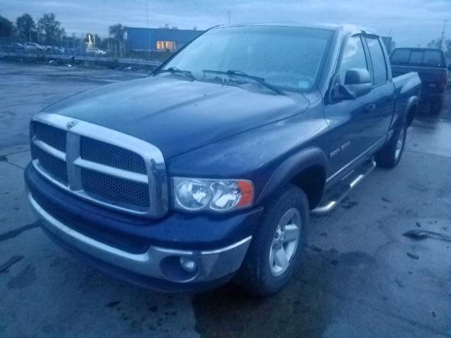 3D7HU18N02G111424 - 2002 DODGE RAM 1500 BLUE photo 2