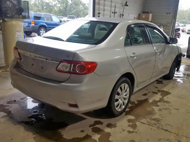 2T1BU4EE0DC025601 - 2013 TOYOTA COROLLA BA SILVER photo 4