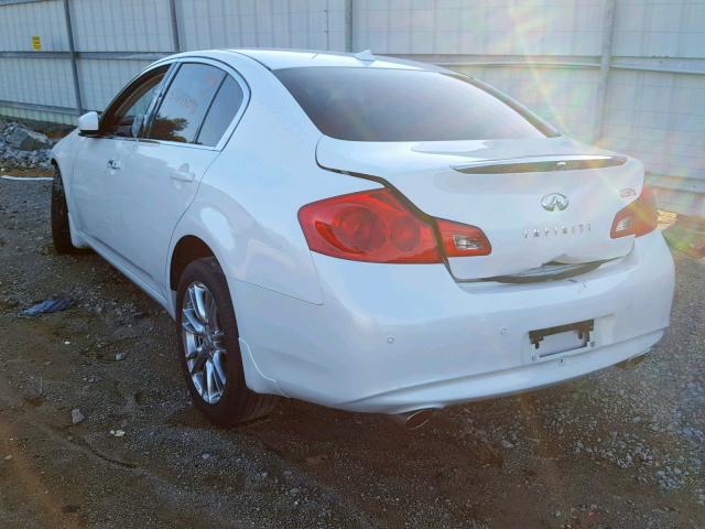 JN1CV6AR7DM758725 - 2013 INFINITI G37 WHITE photo 3