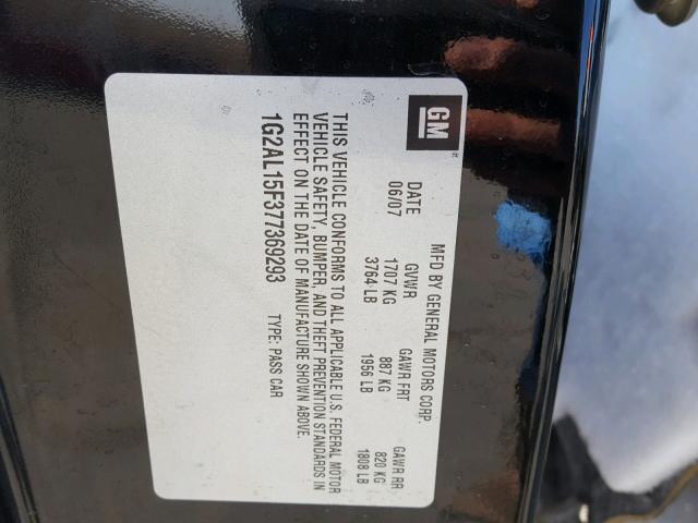 1G2AL15F377369293 - 2007 PONTIAC G5 BLACK photo 10