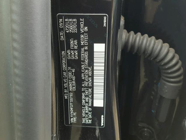 YV140MFD7F1307102 - 2015 VOLVO S60 PLATIN BLACK photo 10