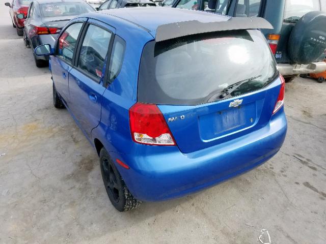 KL1TD66626B631174 - 2006 CHEVROLET AVEO BASE Көк фото 3