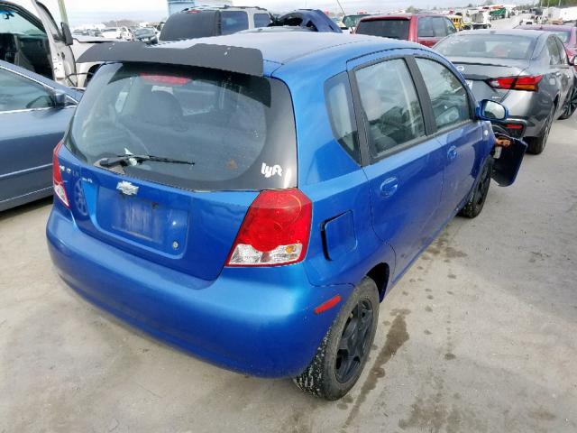 KL1TD66626B631174 - 2006 CHEVROLET AVEO BASE Көк фото 4