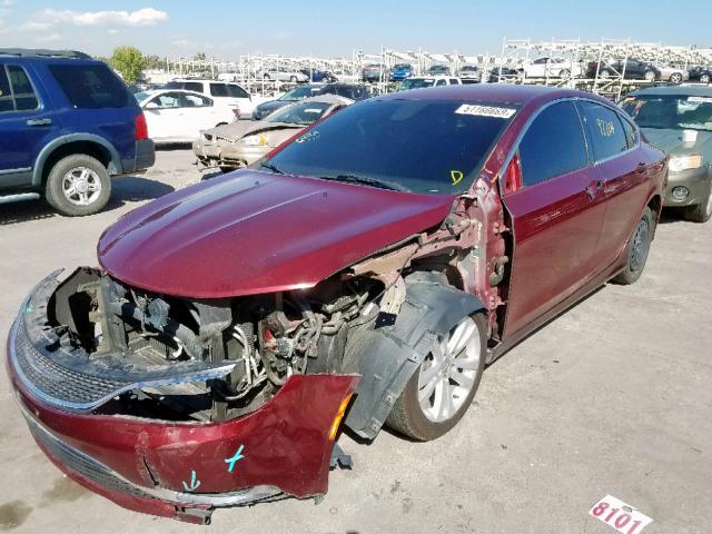 1C3CCCAB1FN691691 - 2015 CHRYSLER 200 LIMITE BURGUNDY photo 2