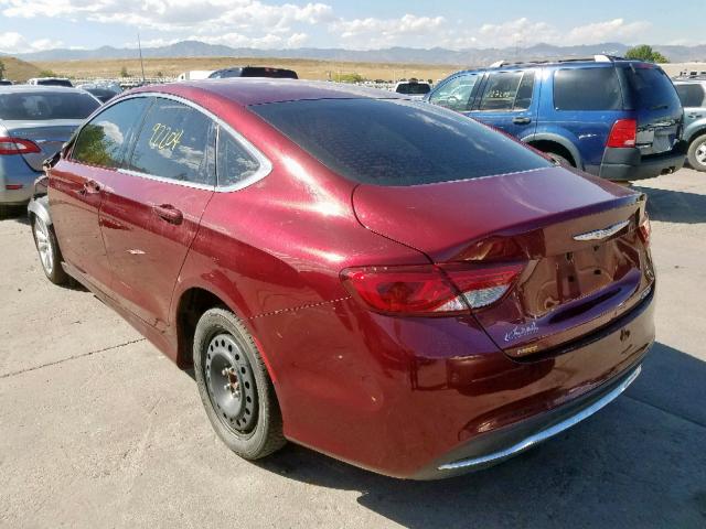 1C3CCCAB1FN691691 - 2015 CHRYSLER 200 LIMITE BURGUNDY photo 3