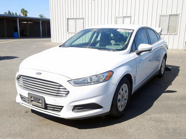 3FA6P0G73ER130943 - 2014 FORD FUSION S WHITE photo 2