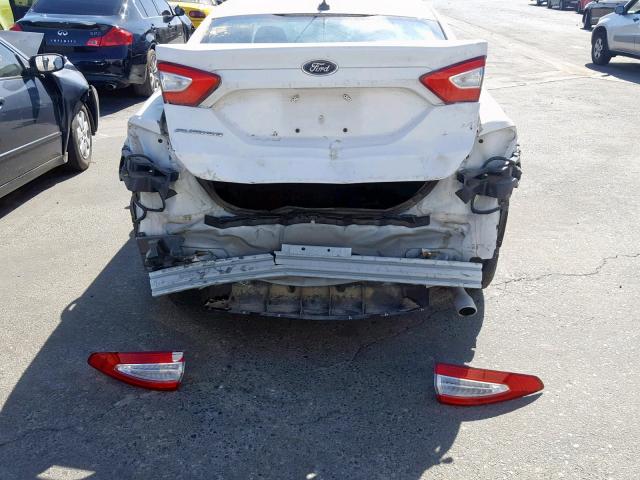 3FA6P0G73ER130943 - 2014 FORD FUSION S WHITE photo 9