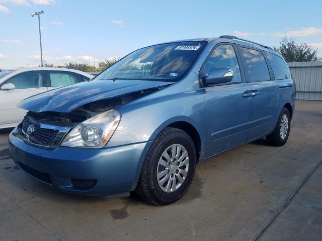 KNDMG4C71C6418646 - 2012 KIA SEDONA LX BLUE photo 2