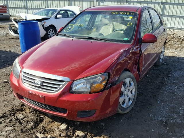 KNAFE221395644358 - 2009 KIA SPECTRA EX MAROON photo 2