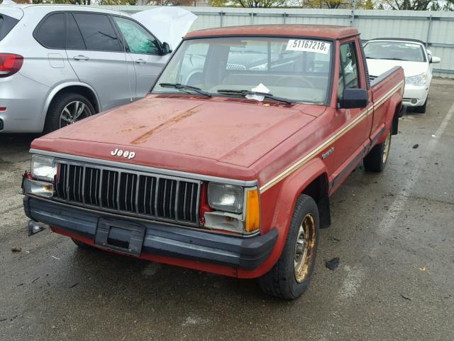 1JTHW66P3JT021271 - 1988 JEEP COMANCHE P RED photo 2