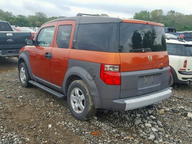 5J6YH185X3L020710 - 2003 HONDA ELEMENT EX ORANGE photo 3