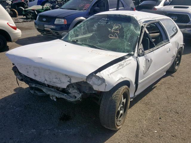 2HGEH2460PH507156 - 1993 HONDA CIVIC DX WHITE photo 2