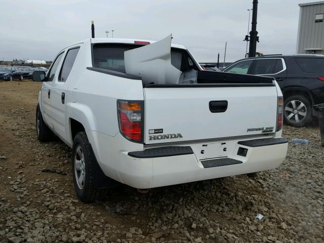 2HJYK16447H004485 - 2007 HONDA RIDGELINE WHITE photo 3