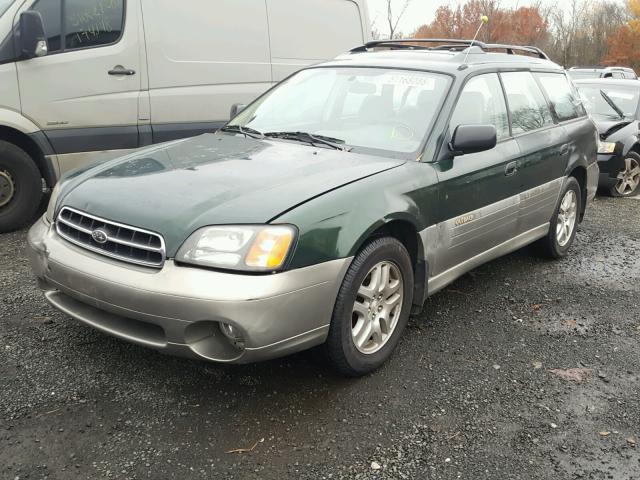 4S3BH6659Y7644493 - 2000 SUBARU LEGACY OUT GREEN photo 2