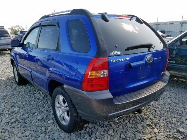 KNDJE723567157769 - 2006 KIA NEW SPORTA BLUE photo 3