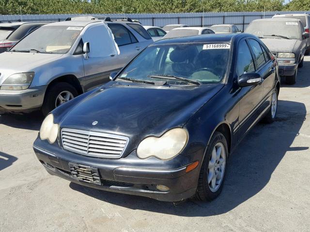 WDBRF61J12F263273 - 2002 MERCEDES-BENZ C 240 BLACK photo 2