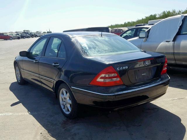 WDBRF61J12F263273 - 2002 MERCEDES-BENZ C 240 BLACK photo 3