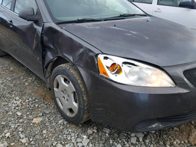 1G2ZF58B674175532 - 2007 PONTIAC G6 VALUE L GRAY photo 9