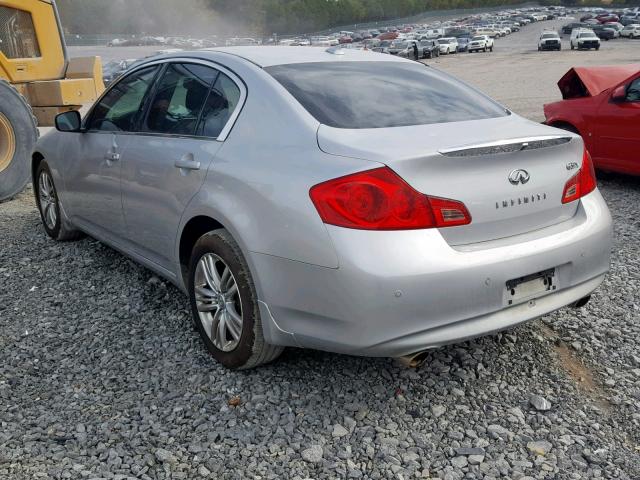 JN1CV6AR2BM400641 - 2011 INFINITI G37 SILVER photo 3