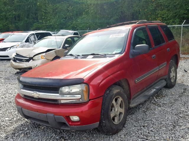 1GNDS13S522117103 - 2002 CHEVROLET TRAILBLAZE RED photo 2