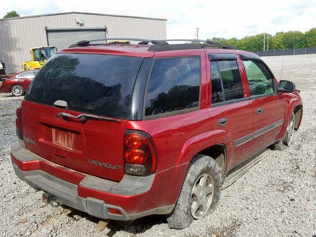 1GNDS13S522117103 - 2002 CHEVROLET TRAILBLAZE RED photo 4