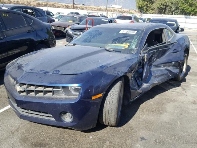 2G1FE1E37C9196963 - 2012 CHEVROLET CAMARO LS BLUE photo 2