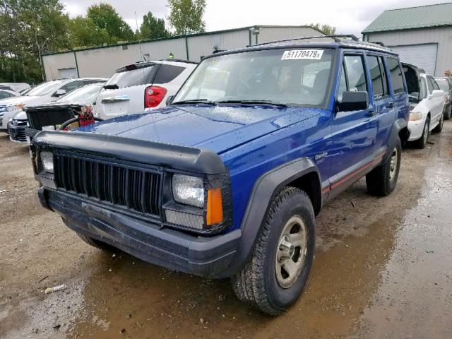 1J4FJ68S8SL650612 - 1995 JEEP CHEROKEE S BLUE photo 2