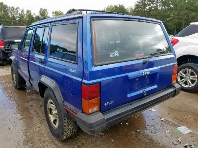 1J4FJ68S8SL650612 - 1995 JEEP CHEROKEE S BLUE photo 3