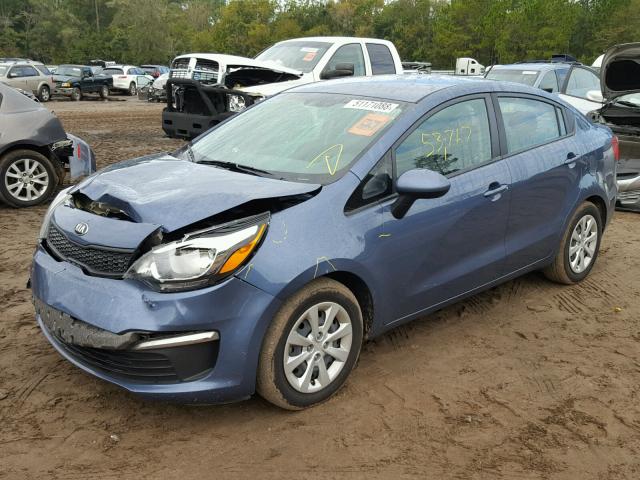 KNADM4A31G6611567 - 2016 KIA RIO LX BLUE photo 2