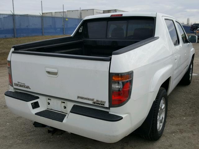 2HJYK16588H002135 - 2008 HONDA RIDGELINE WHITE photo 4