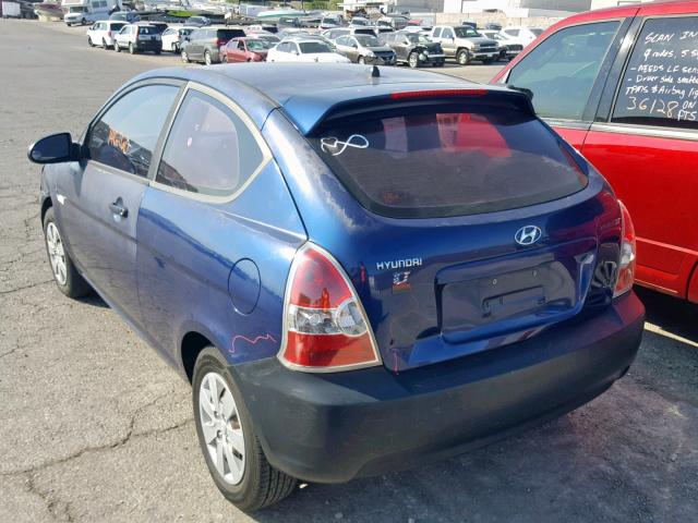 KMHCM36C08U069999 - 2008 HYUNDAI ACCENT GS BLUE photo 3