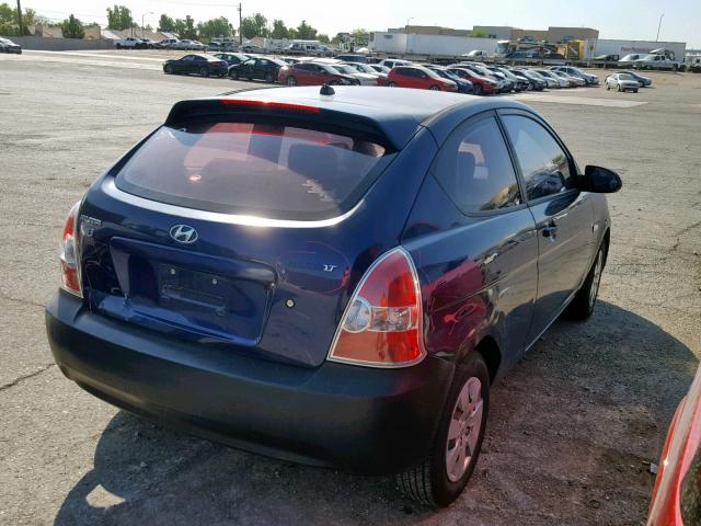 KMHCM36C08U069999 - 2008 HYUNDAI ACCENT GS BLUE photo 4