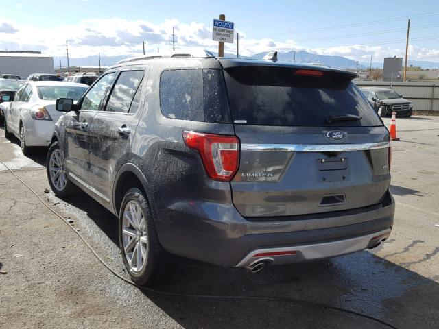 1FM5K8F88GGA71181 - 2016 FORD EXPLORER L CHARCOAL photo 3