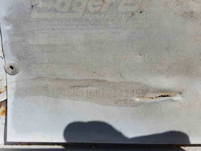 112TBN316KA034145 - 1989 MISC TRAILER Biały zdjęcie 10