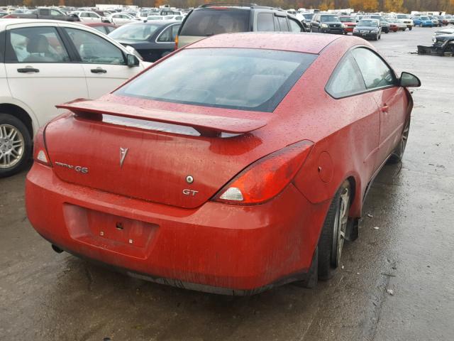 1G2ZH158264181225 - 2006 PONTIAC G6 GT RED photo 4