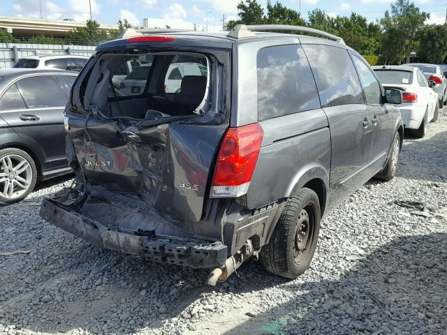 5N1BV28UX5N112646 - 2005 NISSAN QUEST S GRAY photo 4