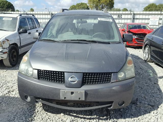 5N1BV28UX5N112646 - 2005 NISSAN QUEST S GRAY photo 9