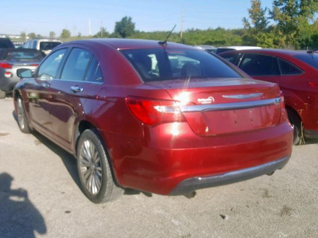 1C3BC2FG5BN570814 - 2011 CHRYSLER 200 LIMITE RED photo 3