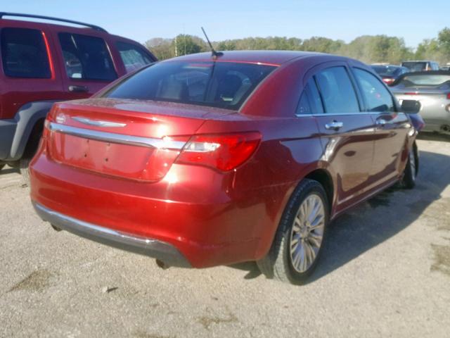 1C3BC2FG5BN570814 - 2011 CHRYSLER 200 LIMITE RED photo 4