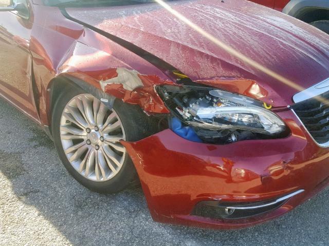 1C3BC2FG5BN570814 - 2011 CHRYSLER 200 LIMITE RED photo 9