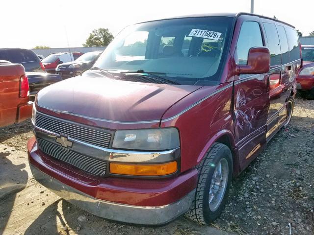 1GBFH15T561198433 - 2006 CHEVROLET EXPRESS G1 MAROON photo 2